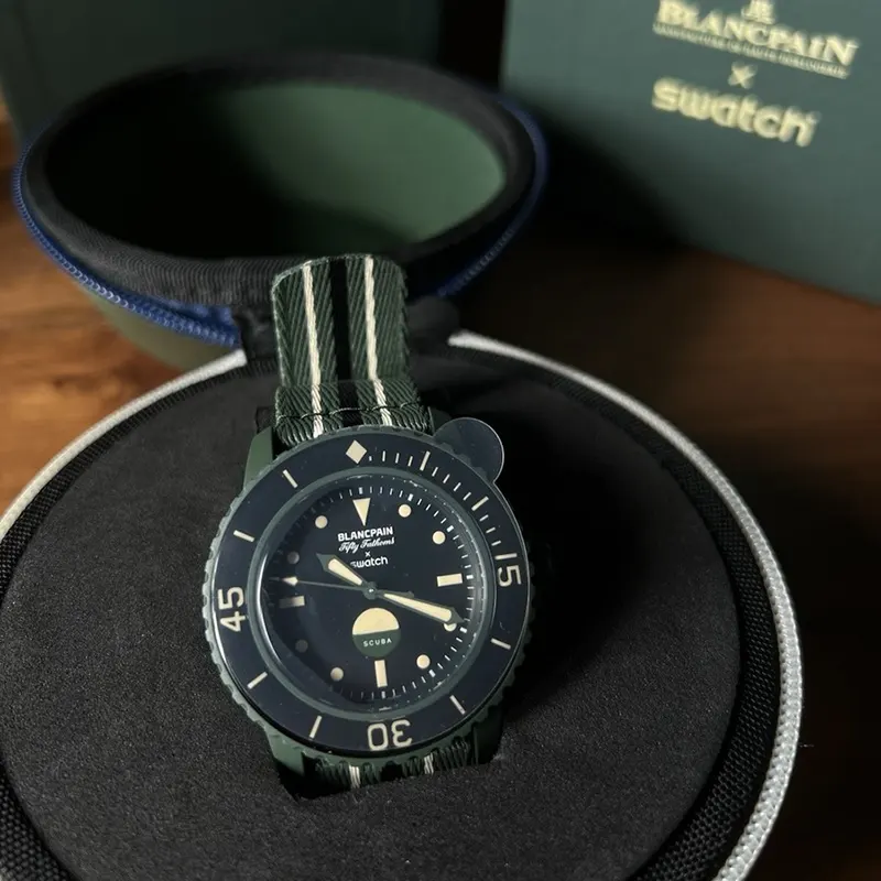 Blancpain x Swatch Fifty Fathoms “Green Abyss Sistem51” Men’s Watch- S035G100